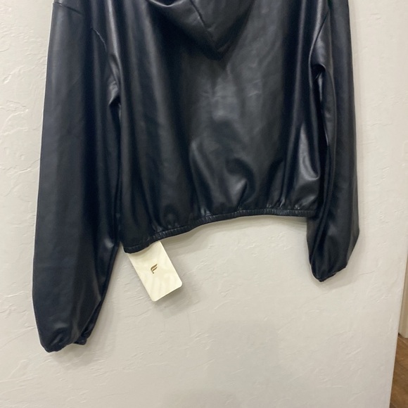 Fabletics black vegan leather hoodie size small. NWT. - Picture 10 of 13